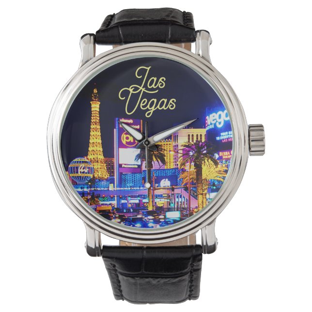 Las Vegas Strip at Night Watch Horloge (Voorkant)