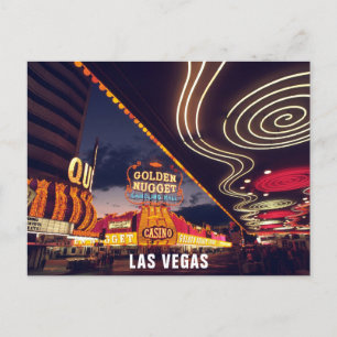 Las Vegas Strip bij Night Casino Neon Lights Briefkaart