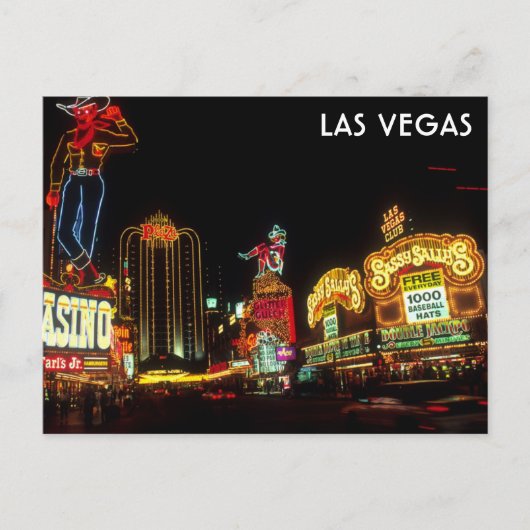 Las Vegas Strip bij Night Casino Neon Lights Briefkaart (Voorkant)