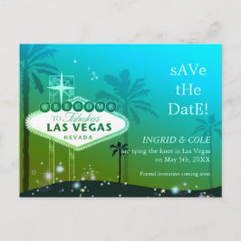 Las Vegas Strip Chique Bruiloft Save the Date Aankondigingskaart