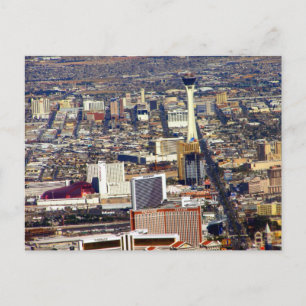 Las Vegas Strip & Downtown Aerial Afbeelding Brief Briefkaart