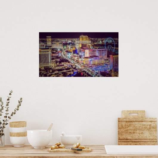 Las Vegas strip gestileerd Poster (Keuken)