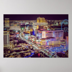 Las Vegas strip gestileerd Poster