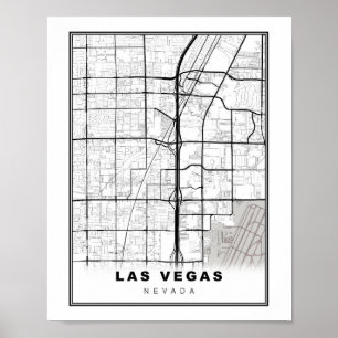 Las Vegas Strip Kaart Poster