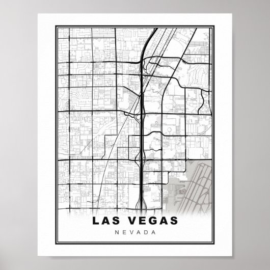 Las Vegas Strip Kaart Poster (Voorkant)