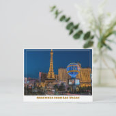 Las Vegas Strip Lights 's nachts Briefkaart (Staand voorkant)