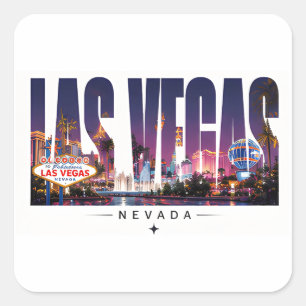 🎰 Las Vegas Strip Lights 🎰 Vierkante Sticker