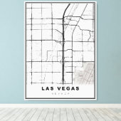 Las Vegas Strip Map Canvas Afdruk (Insitu (Houten vloer))