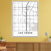 Las Vegas Strip Map Canvas Afdruk (Insitu (Woonkamer))