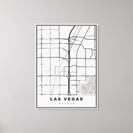 Las Vegas Strip Map Canvas Afdruk (Voorkant)