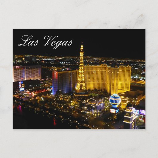 Las Vegas Strip Nachtverlichting Briefkaart (Voorkant)