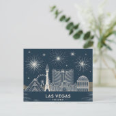 Las Vegas Strip Nevada Skyline Art Cityscape Briefkaart (Staand voorkant)