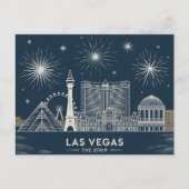 Las Vegas Strip Nevada Skyline Art Cityscape Briefkaart (Voorkant)
