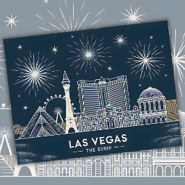Las Vegas Strip Nevada Skyline Art Cityscape Briefkaart