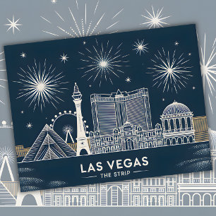 Las Vegas Strip Nevada Skyline Art Cityscape Briefkaart