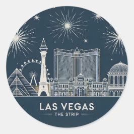 Las Vegas Strip Nevada Travel Souvenir bezienswaar Ronde Sticker