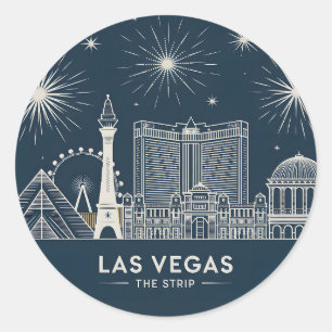 Las Vegas Strip Nevada Travel Souvenir bezienswaar Ronde Sticker
