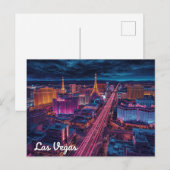 Las Vegas Strip Night City Art Briefkaart (Voorkant / Achterkant)