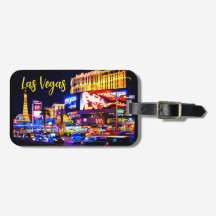 Las Vegas strip 's nachts Bagagelabel