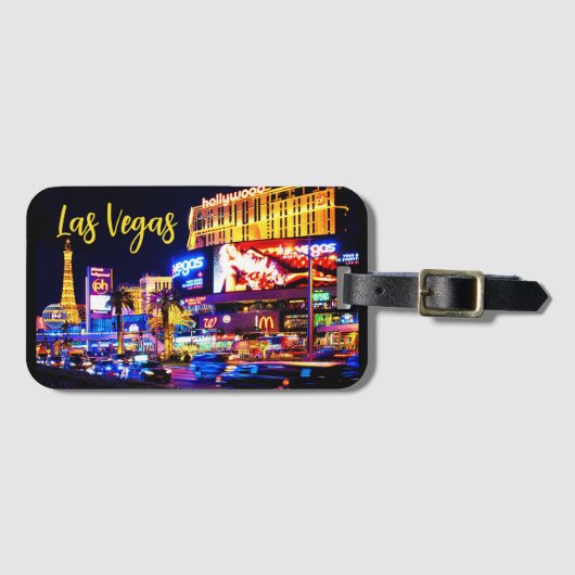 Las Vegas strip 's nachts Bagagelabel (Voorkant (horizontaal))