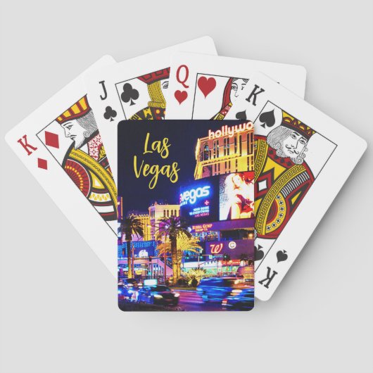 Las Vegas strip 's nachts Klassieke speelkaarten (Achterkant)
