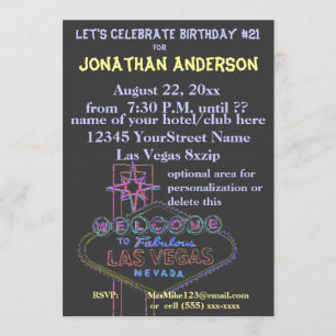 Las Vegas Strip Sign 21st Birthday Kaart