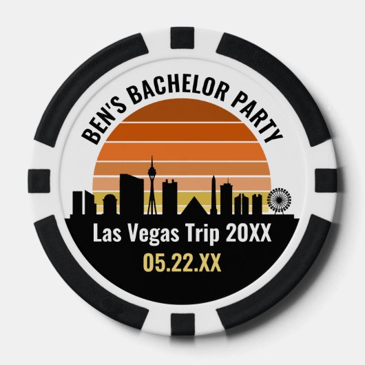 Las Vegas Strip Sunset Aangepaste Vakantie Poker Chips (Voorkant)