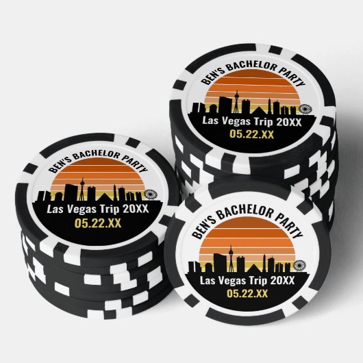 Las Vegas Strip Sunset Aangepaste Vakantie Poker Chips (Opstapeling)