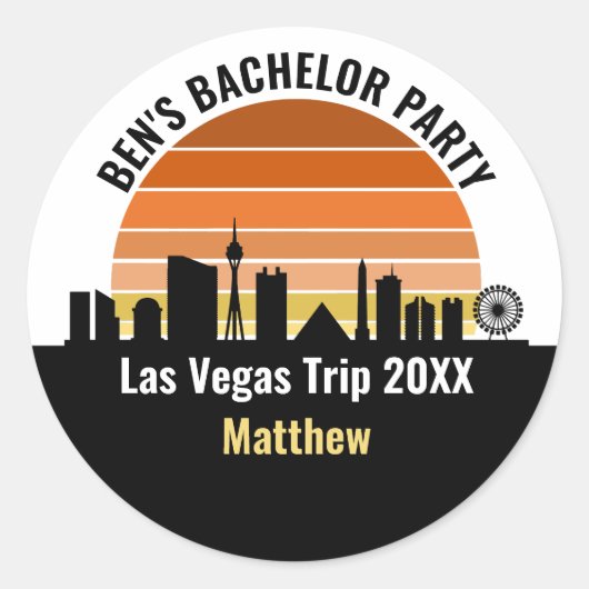 Las Vegas Strip Sunset Aangepaste Vakantie Ronde Sticker (Voorkant)