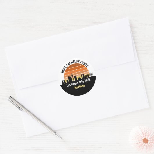 Las Vegas Strip Sunset Aangepaste Vakantie Ronde Sticker (Envelop)
