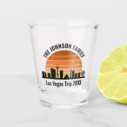 Las Vegas Strip Sunset Aangepaste Vakantie Shot Glas (Voorkant)