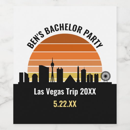 Las Vegas Strip Sunset Aangepaste Vakantie Wijn Etiket (Enkel label)