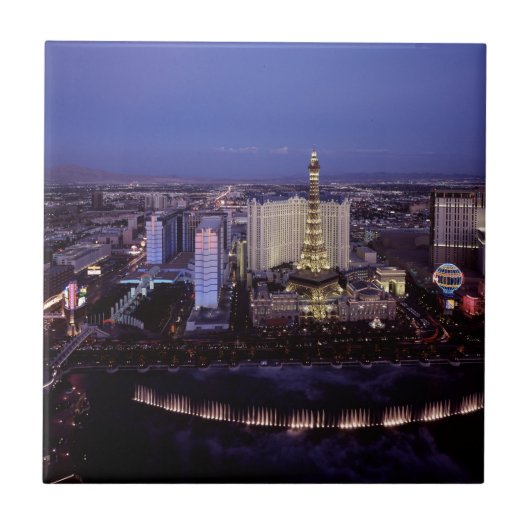 Las Vegas Strip Uitzicht Casino Gambling City Tegeltje (Voorkant)