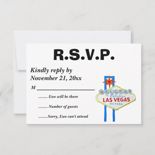 Las Vegas Strip Uitzicht RSVP bijlage (Achterkant)