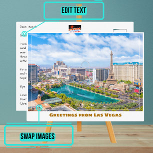 Las Vegas Strip van boven Briefkaart