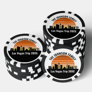 Las Vegas Strip Zonsondergang Aangepast Feest Poker Chips