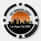 Las Vegas Strip Zonsondergang Aangepaste Feest Poker Chips (Voorkant)