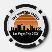 Las Vegas Strip Zonsondergang Aangepaste Feest Poker Chips (Achterkant)
