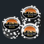 Las Vegas Strip Zonsondergang Aangepaste Vakantie Poker Chips<br><div class="desc">Leuke aangepaste Las Vegas skyline bij zonsondergang pokerchips voor uw gezinsvakantie of vrijgezellenfeest trip naar de stad van lichten. Gokken van zonsopgang tot zonsondergang in deze stad en onthoud het met dit aandenken.</div>