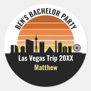 Las Vegas Strip Zonsondergang Aangepaste Vakantie Ronde Sticker