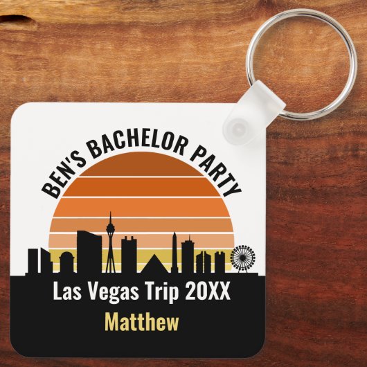 Las Vegas Strip Zonsondergang Aangepaste Vakantie Sleutelhanger (Achterkant)