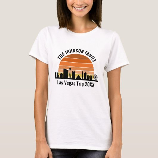 Las Vegas Strip Zonsondergang Aangepaste Vakantie  T-shirt (Voorkant)