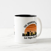 Las Vegas Strip Zonsondergang Aangepaste Vakantie Tweekleurige Koffiemok (Voorkant rechts)
