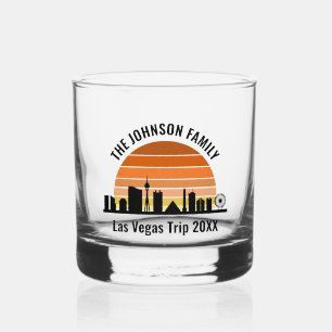 Las Vegas Strip Zonsondergang Aangepaste Vakantie Whisky Glas