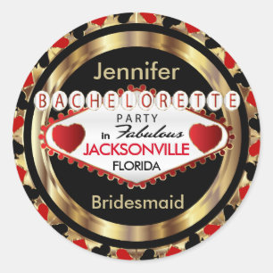 Las Vegas Style Bachelorette Party - Rood Ronde Sticker