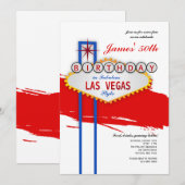 Las Vegas Style Birthday Invitation Kaart (Voorkant / Achterkant)