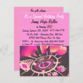 Las Vegas Style Birthday Party Kaart (Voorkant / Achterkant)