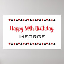 Las Vegas Style Casino Card Suits Birthday