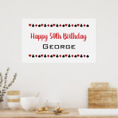 Las Vegas Style Casino Card Suits Birthday Poster (Keuken)