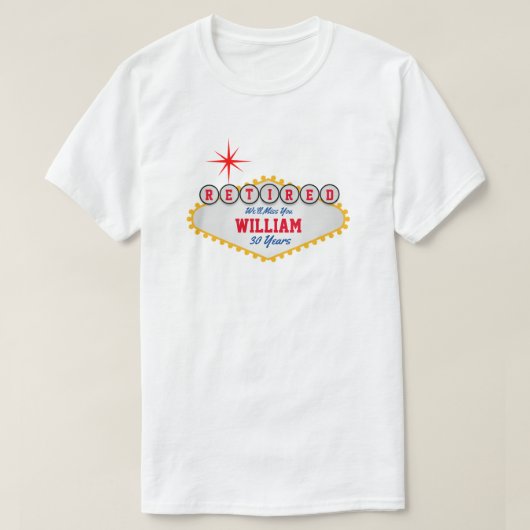 Las Vegas Style Sign In Personalize T-shirt (Design voorkant)